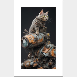 Cyborg Cat and Robot Posters and Art